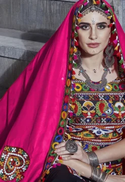 Navratri Special Art Silk Lehenga in Black