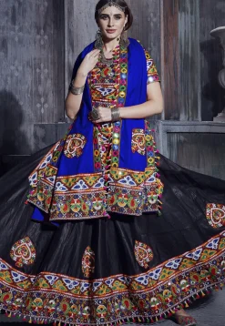 Navratri Special Art Silk Lehenga in Black