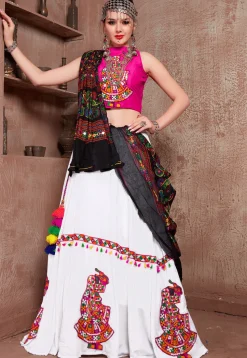 Navratri Special Cotton Lehenga in Off White