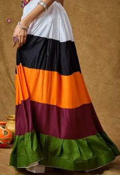 Navratri Special Cotton Rayon Skirt in Multicolor