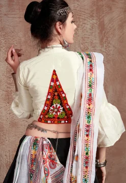 Navratri Special Taffeta Silk Lehenga in Black