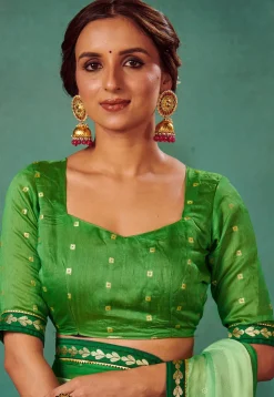 Ombre Chiffon Saree in Green