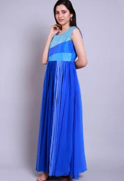 Ombre Georgette Gown in Blue