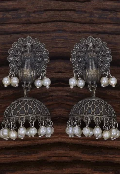 Oxidised Jhumka Style Earrings