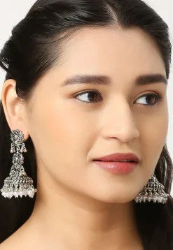 Oxidised Jhumka Style Earrings