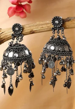 Oxidised Jhumka Style Earrings