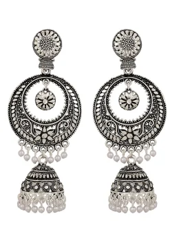 Oxidised Jhumka Style Earrings