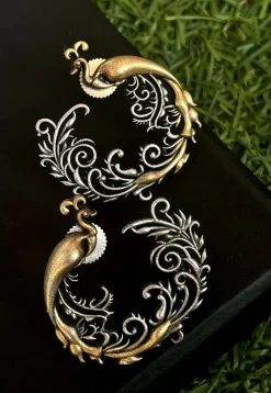 Oxidised Peacock Style Earrings
