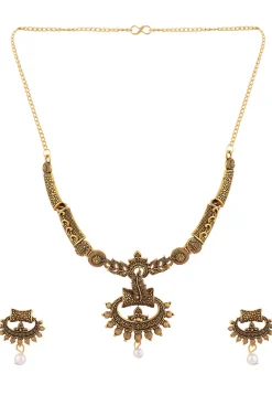 Oxidised Pearl Necklace Set