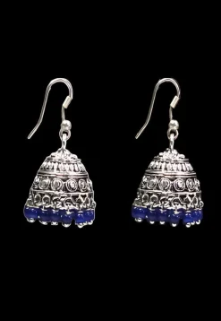 Oxidised Stone Studded Earrings