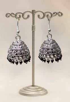 Oxidised Stone Studded Earrings