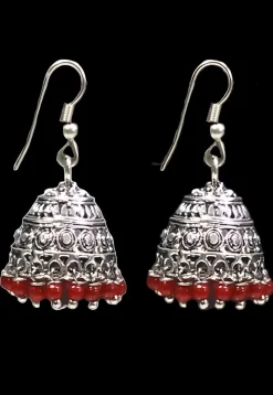 Oxidised Stone Studded Earrings