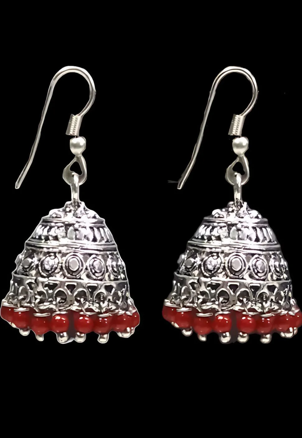 Oxidised Stone Studded Earrings
