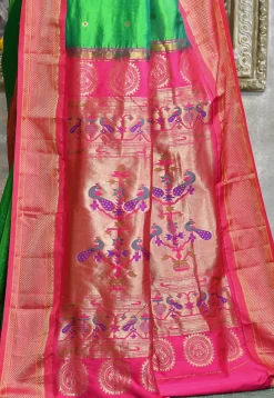 Paithani Pure Silk Saree in Light Green
