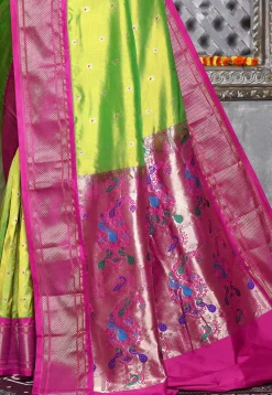 Paithani Pure Silk Saree in Green