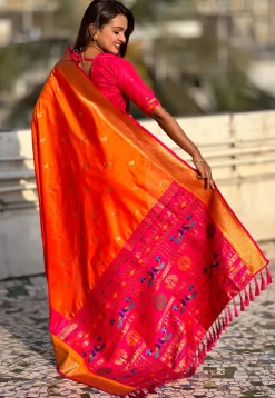 Paithani Saree in Orange