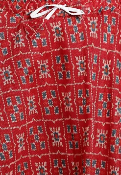 Patola Printed Kota Doria Skirt in Red