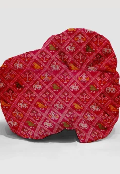 Patola Printed Kota Silk Unisex Turban in Fuchsia