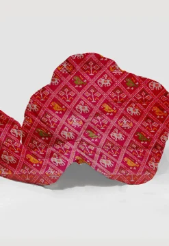 Patola Printed Kota Silk Unisex Turban in Fuchsia