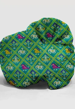 Patola Printed Kota Silk Unisex Turban in Sea Green