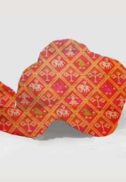Patola Printed Kota Silk Unisex Turban in Orange