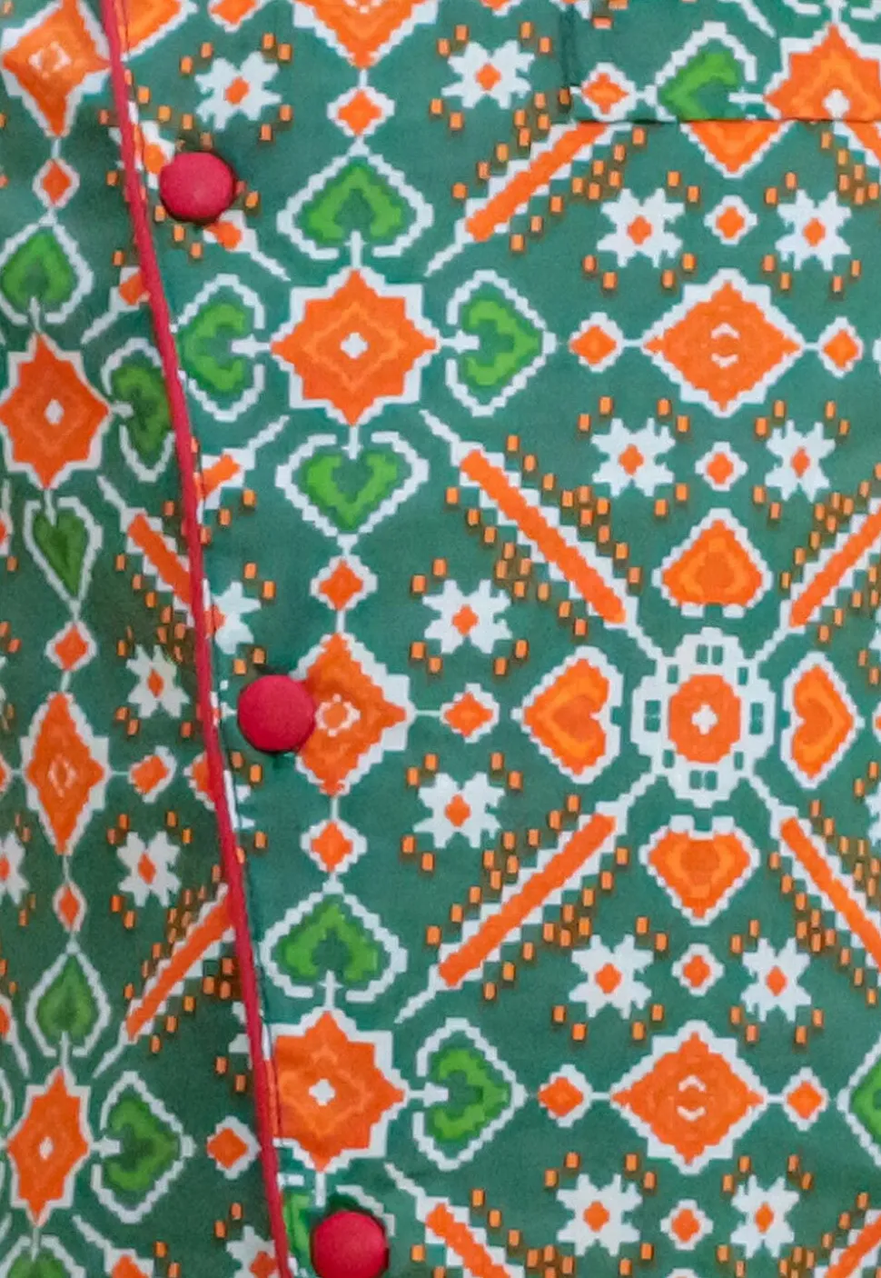 Patola Printed Pure Cotton Kurta Set in Dark Green