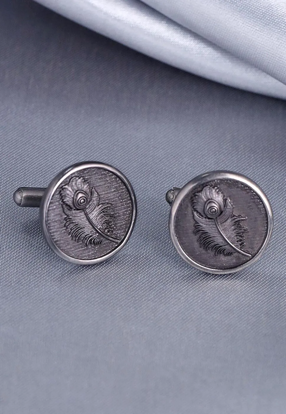 Peacock Grace Metallic Cufflink Pair