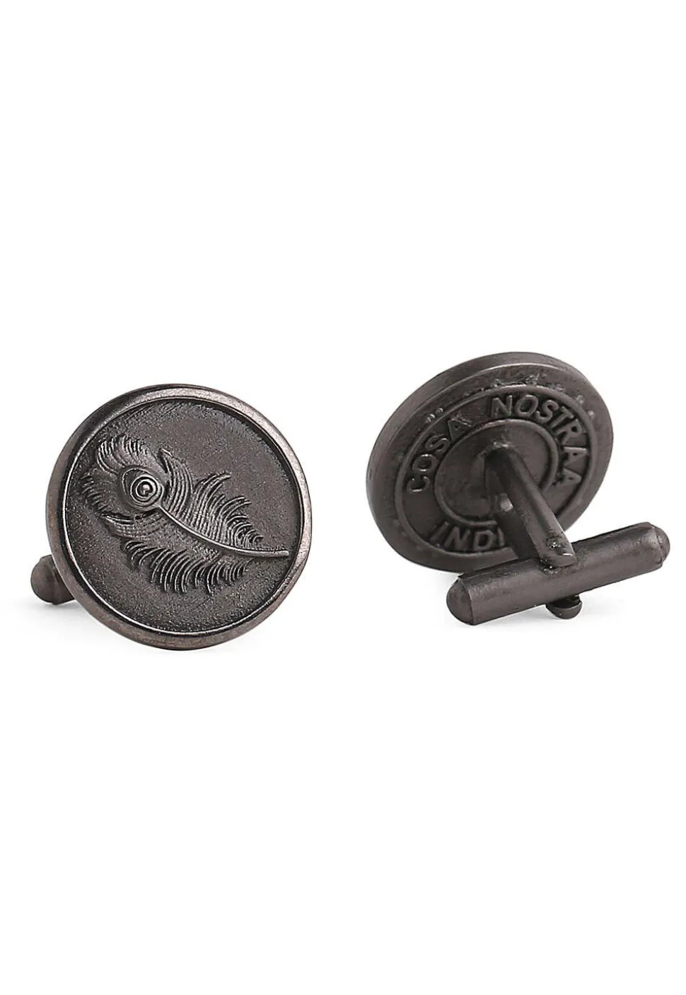 Peacock Grace Metallic Cufflink Pair