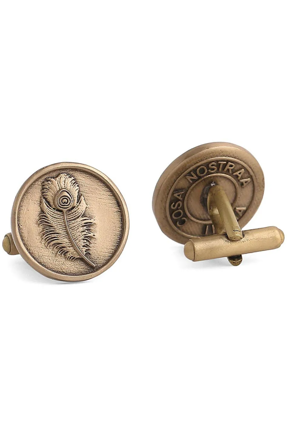 Peacock Grace Metallic Cufflink Pair