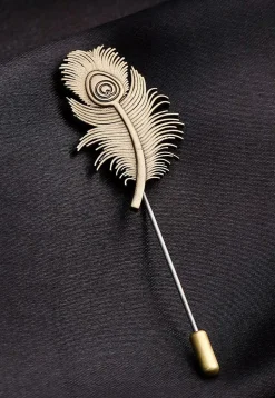 Peacock Grace Metallic Lapel Pin