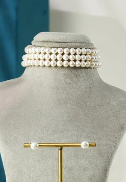 Pearl Choker Necklace Set
