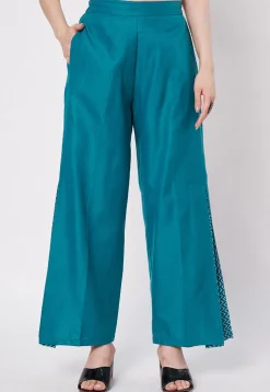Pintucks Cotton Co Ord Set in Teal Blue