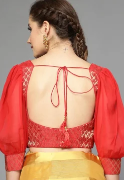 Pintucks Georgette Blouse in Red