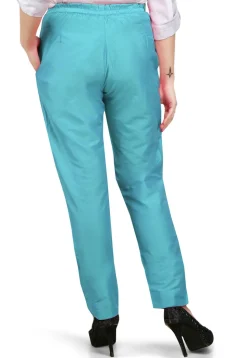 Plain Art Bhagalpuri Silk Pant in Blue
