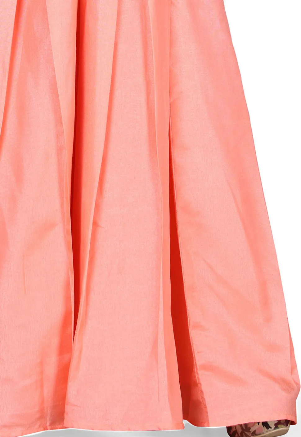 Plain Art Silk Circular Lehenga in Peach