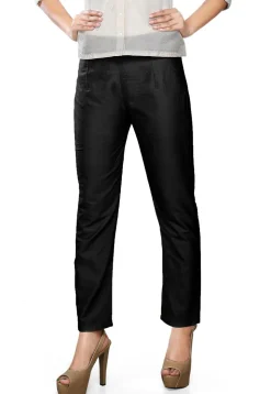 Plain Art Silk Trouser in Black