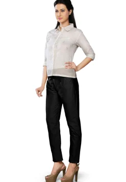 Plain Art Silk Trouser in Black