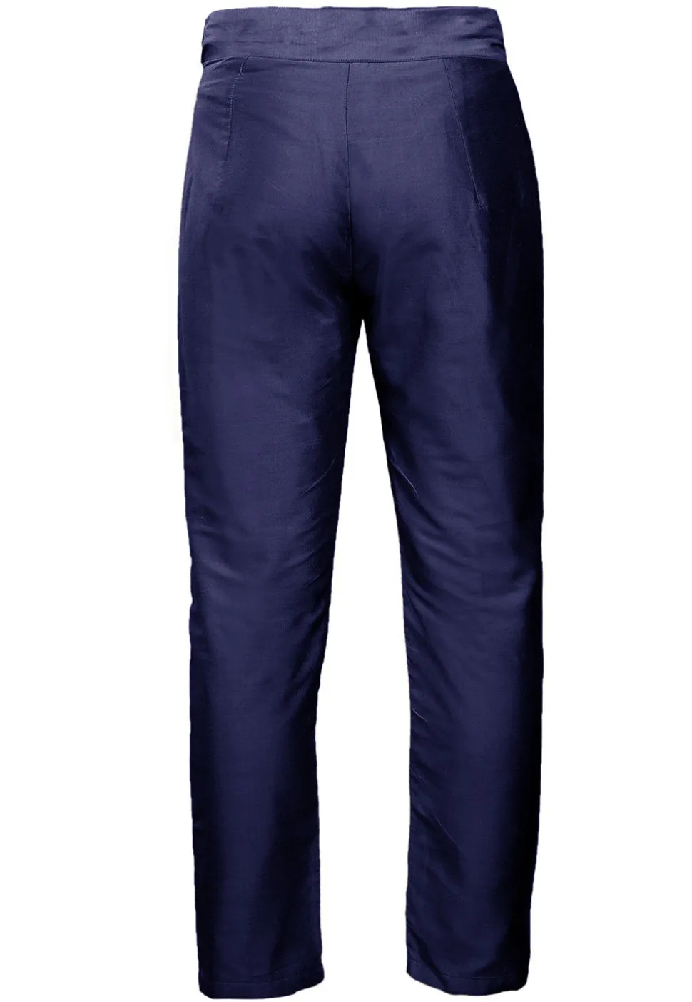 Plain Art Silk Trouser in Navy Blue