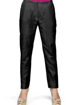 Plain Art Silk Trouser in Black