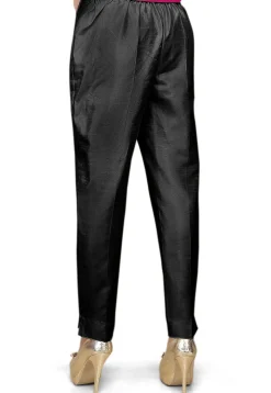 Plain Art Silk Trouser in Black