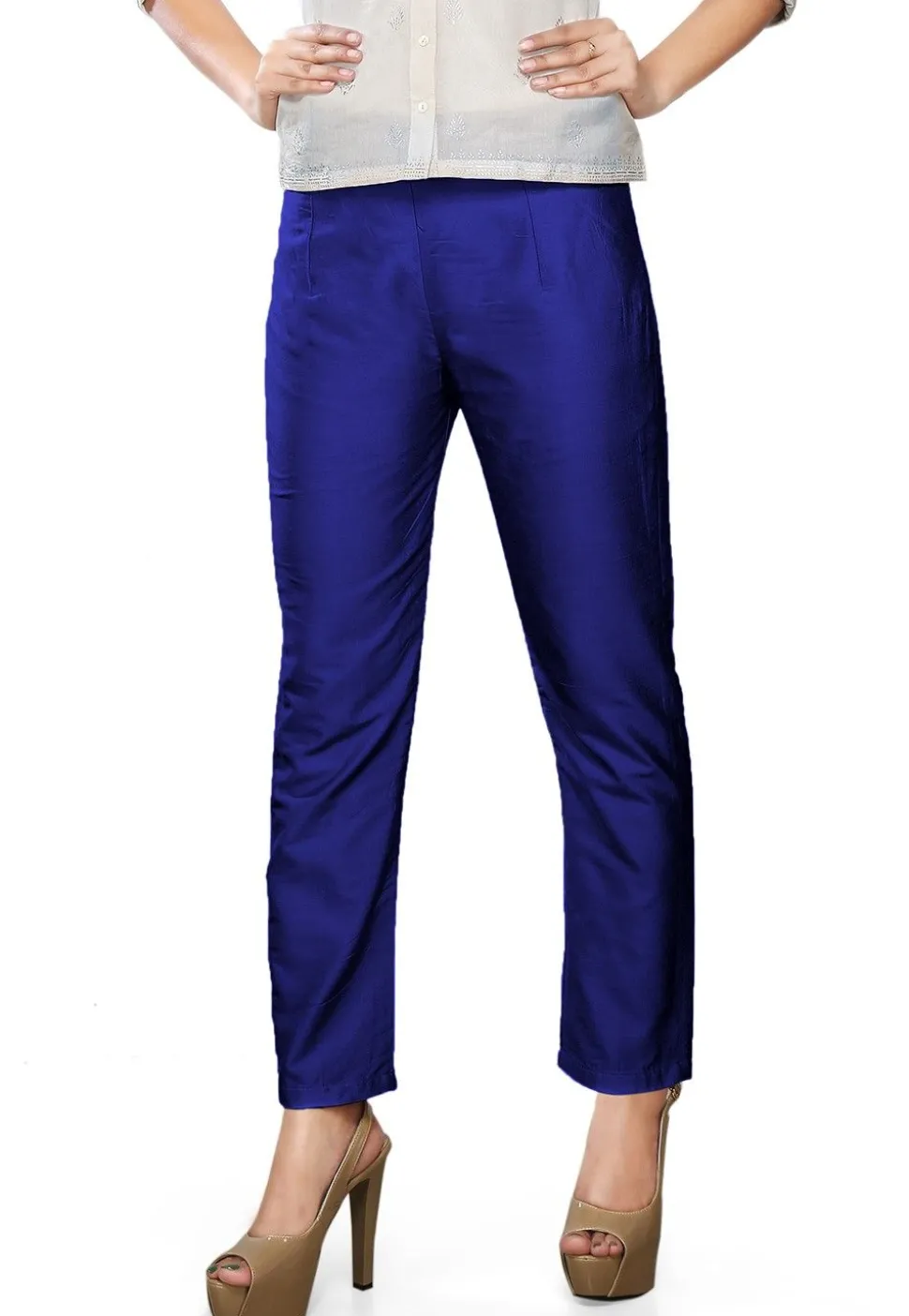 Plain Art Silk Trouser in Royal Blue