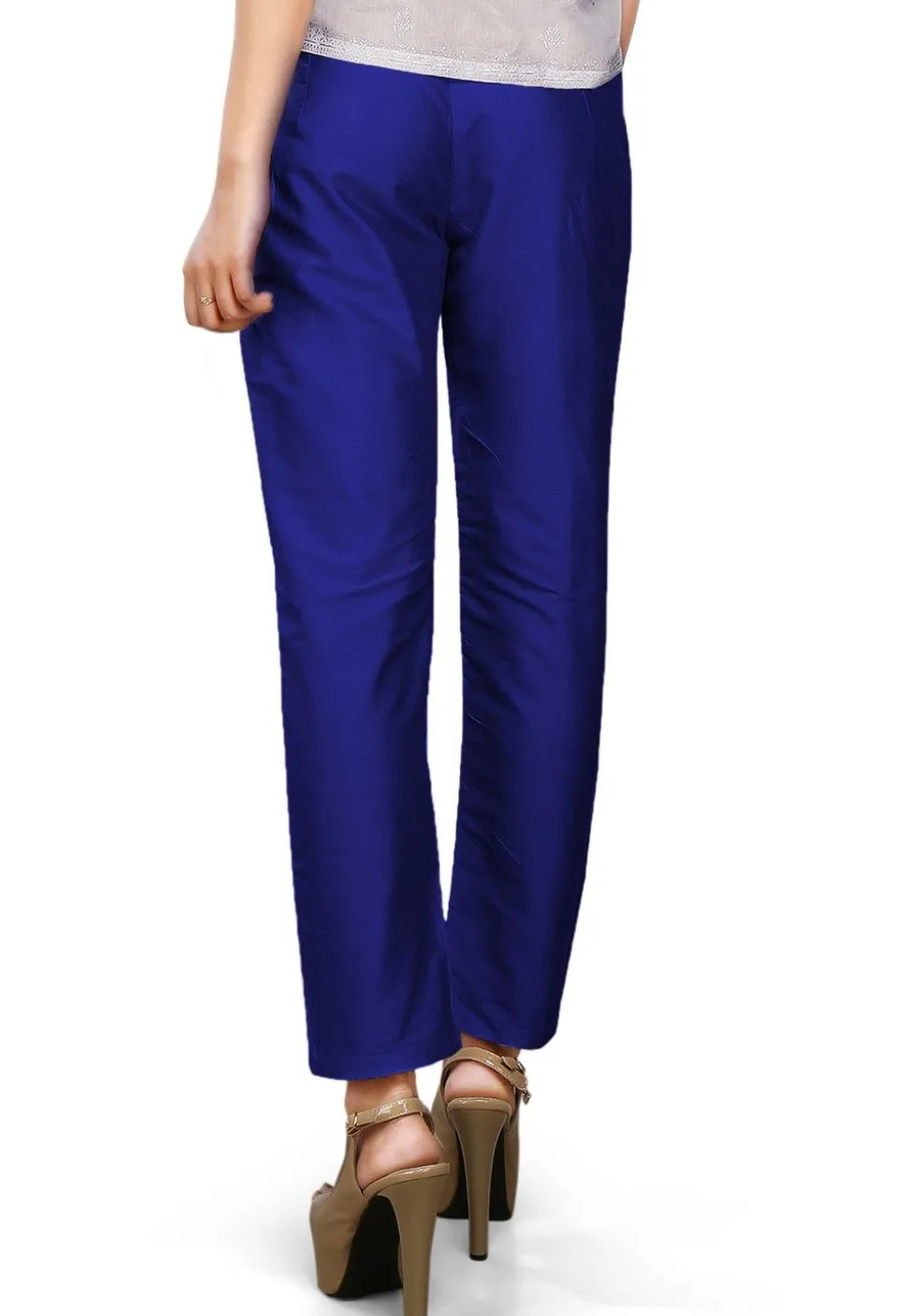 Plain Art Silk Trouser in Royal Blue