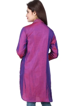 Plain Art Silk Tunic in Purple