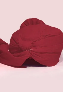 Plain Chanderi Cotton Turban in Red