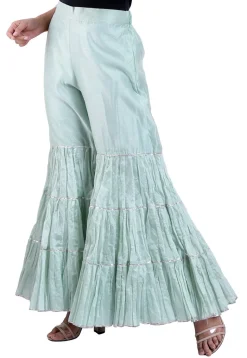 Plain Chanderi Silk Sharara in Sky Blue