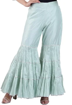 Plain Chanderi Silk Sharara in Sky Blue