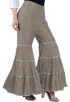 Plain Chanderi Silk Sharara in Grey