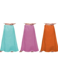 Plain Combo of Cotton Petticoats in Multicolor