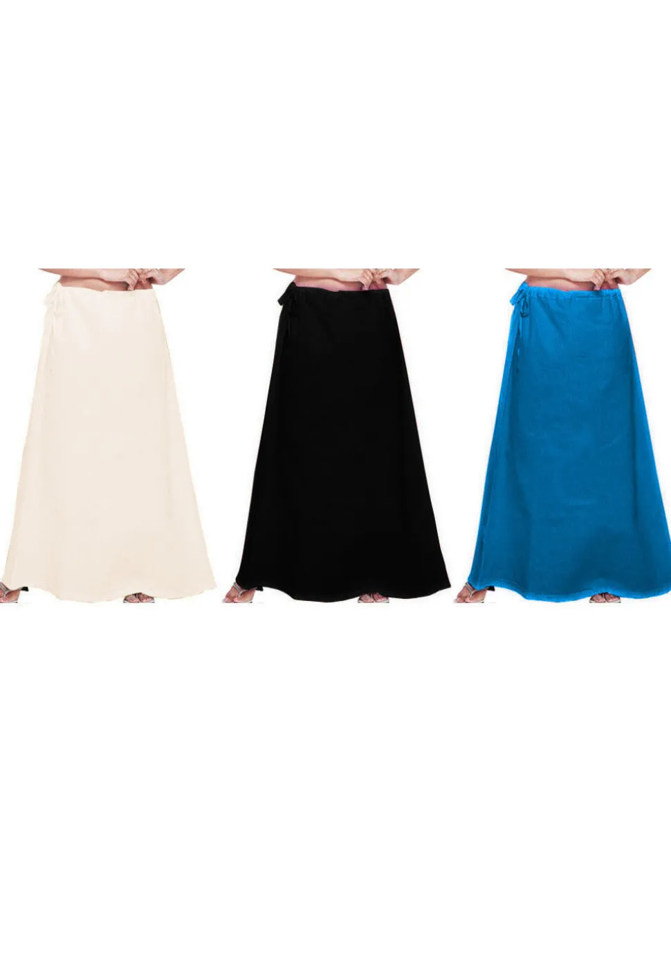 Plain Combo of Cotton Petticoats in Multicolor