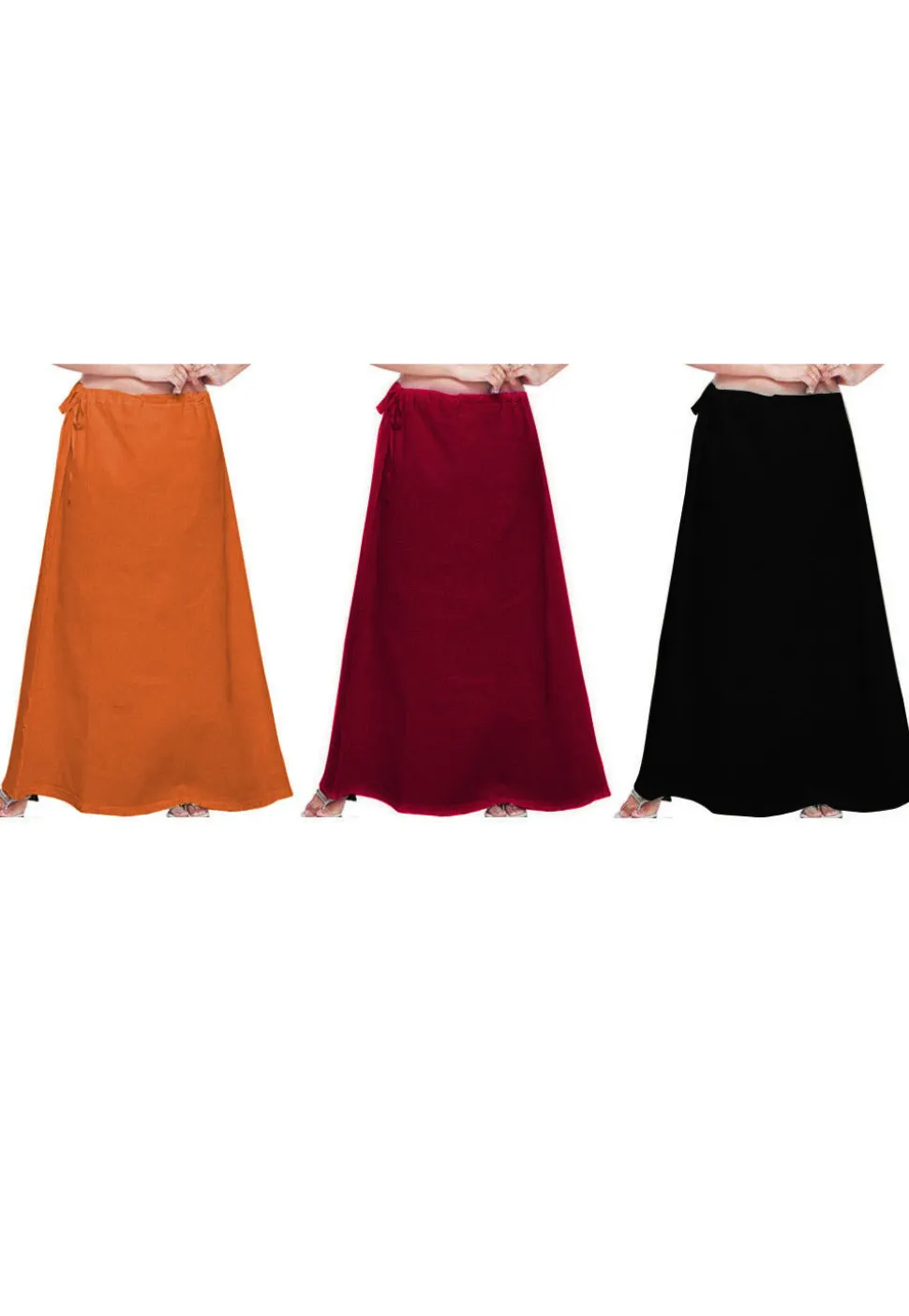Plain Combo of Cotton Petticoats in Multicolor